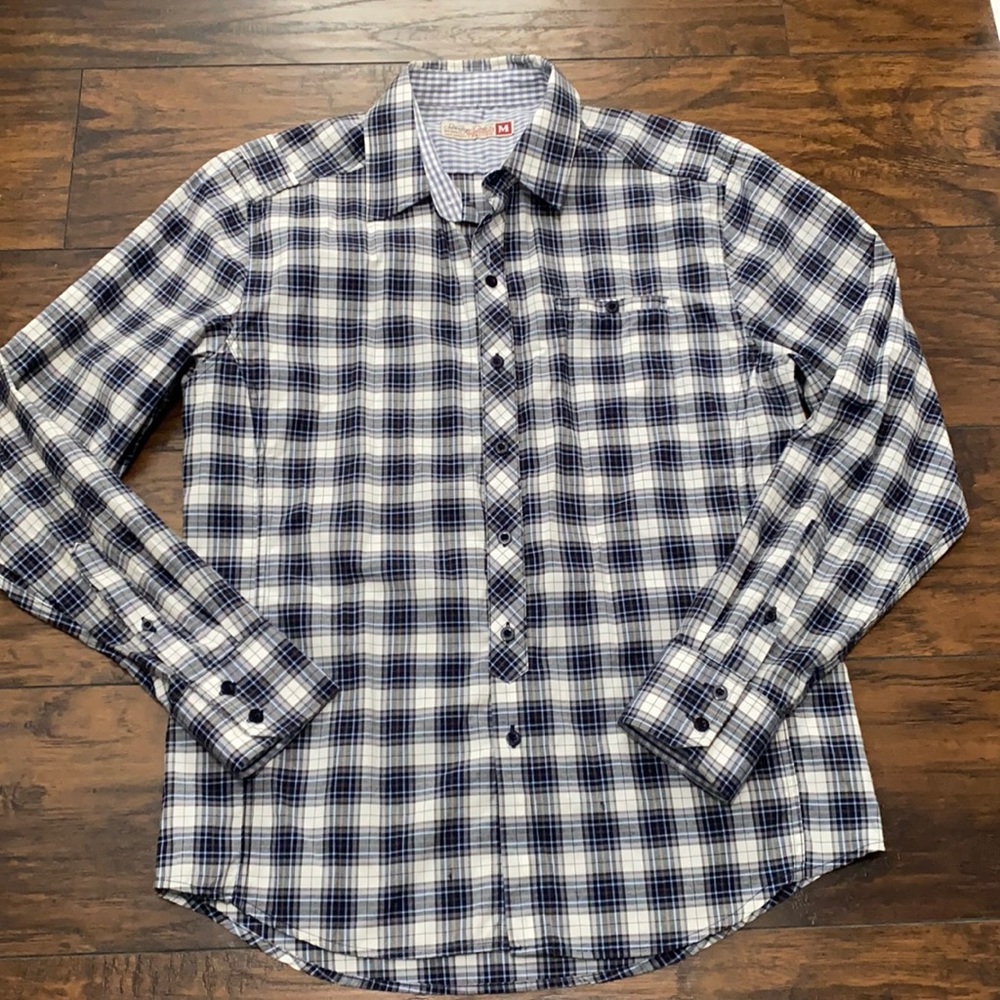 Sovereign Code blue plaid button down shirt M